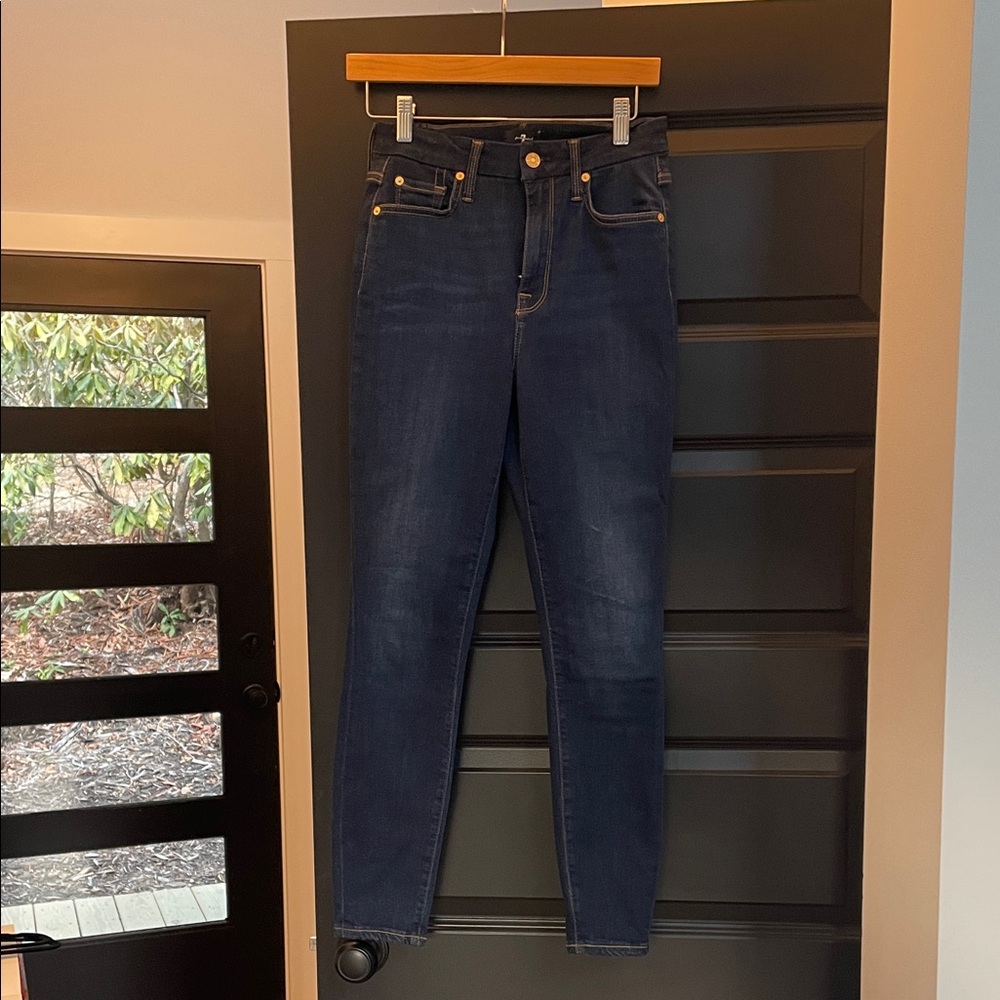 7 For All Mankind Dark Blue Skinny Jeans